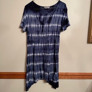 Blue and White Tie Dye Dress
